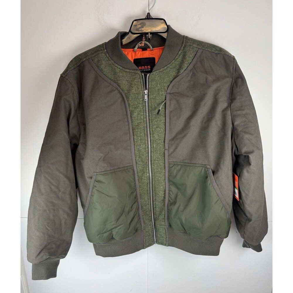 BASS OUTDOOR $169 Mens Mixed Media Bomber Jacket Size: Large NWT